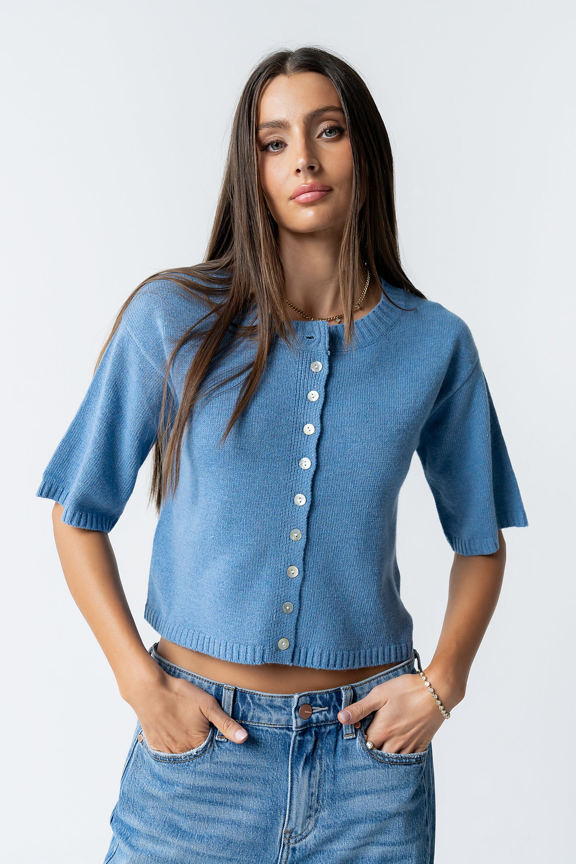 Macey Knit Sweater in Blue