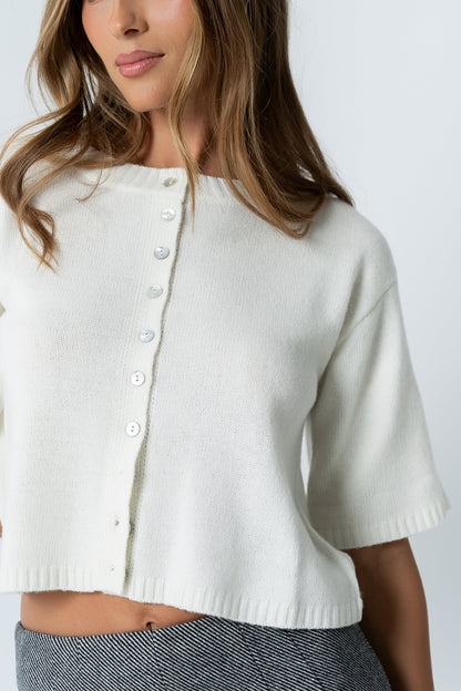 Macey Knit Sweater in Cream