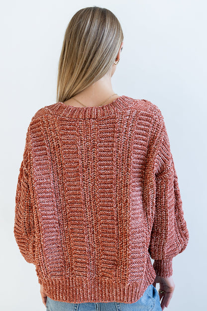 Brett Oversized Cardigan in Brick
