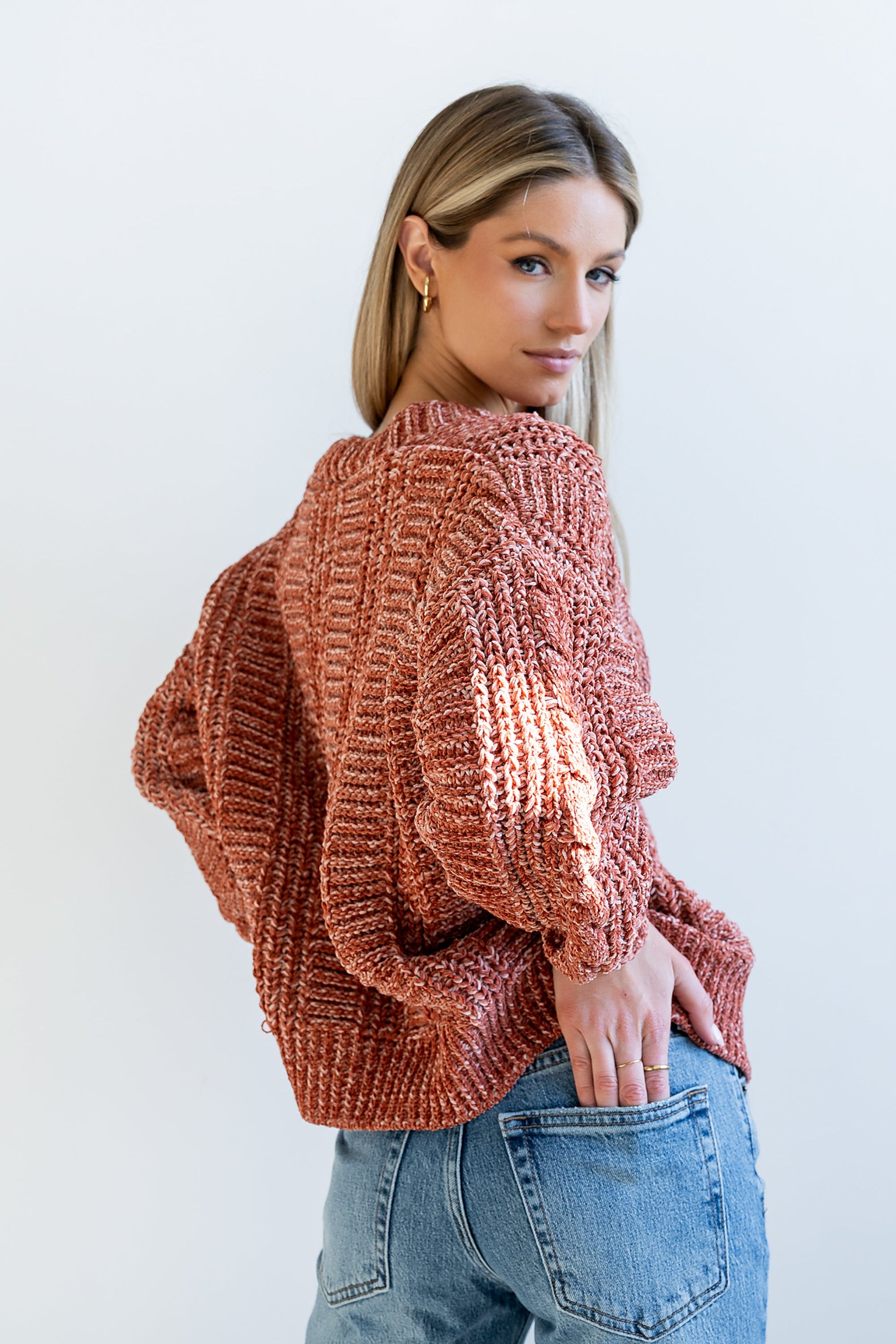 Brett Oversized Cardigan in Brick