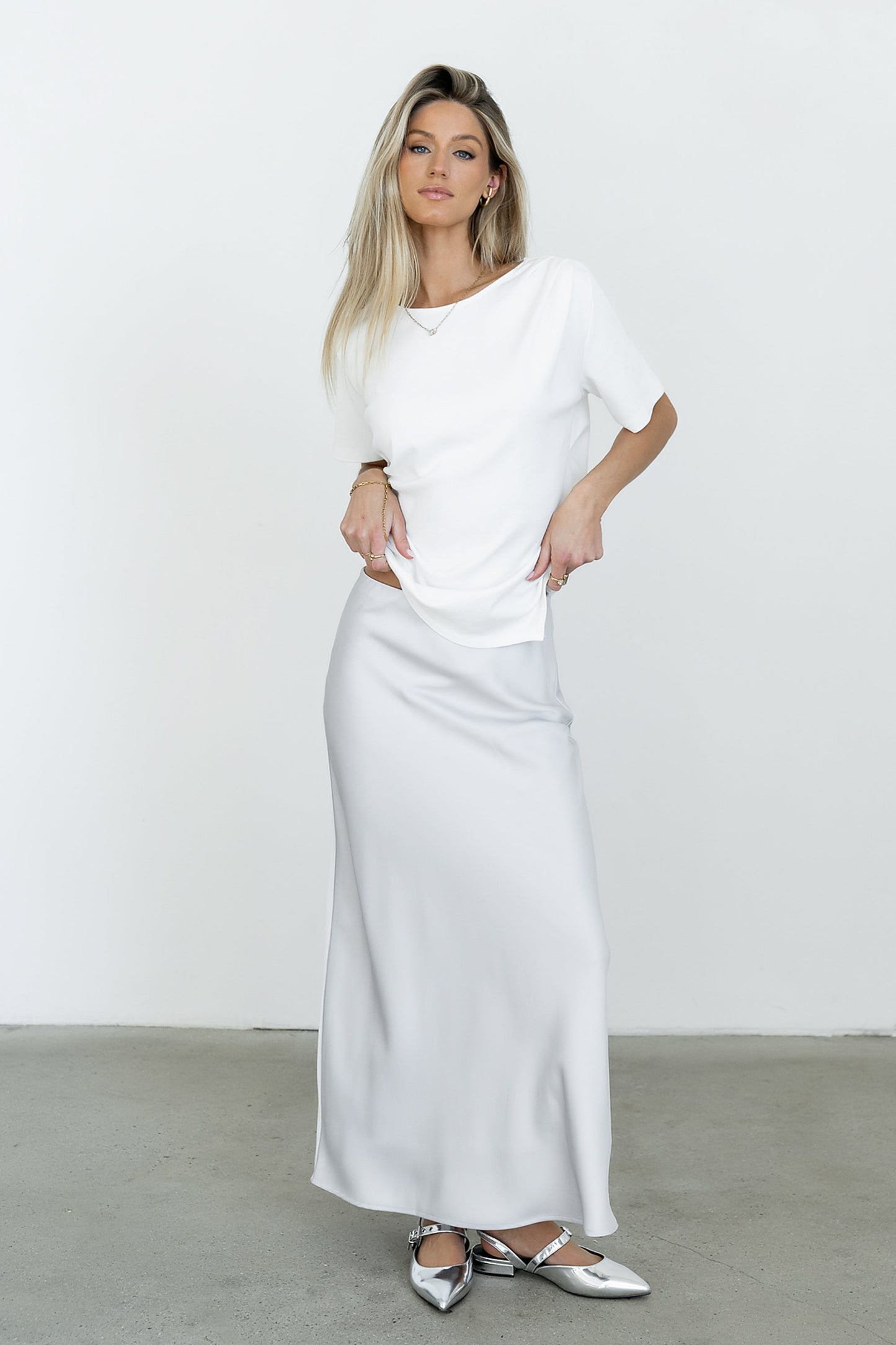Stan Ruched Top in White