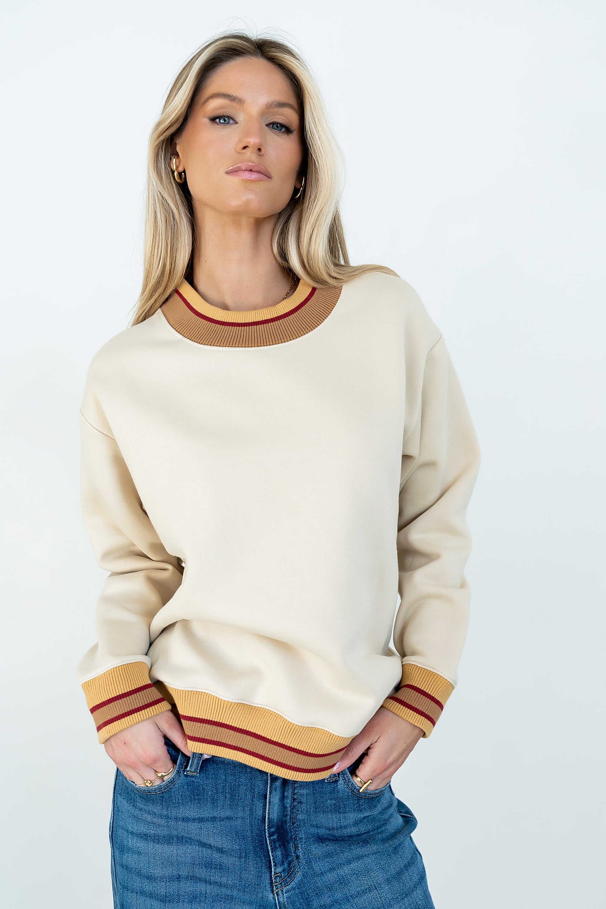 Marie Oversized Sweatshirt in Bone