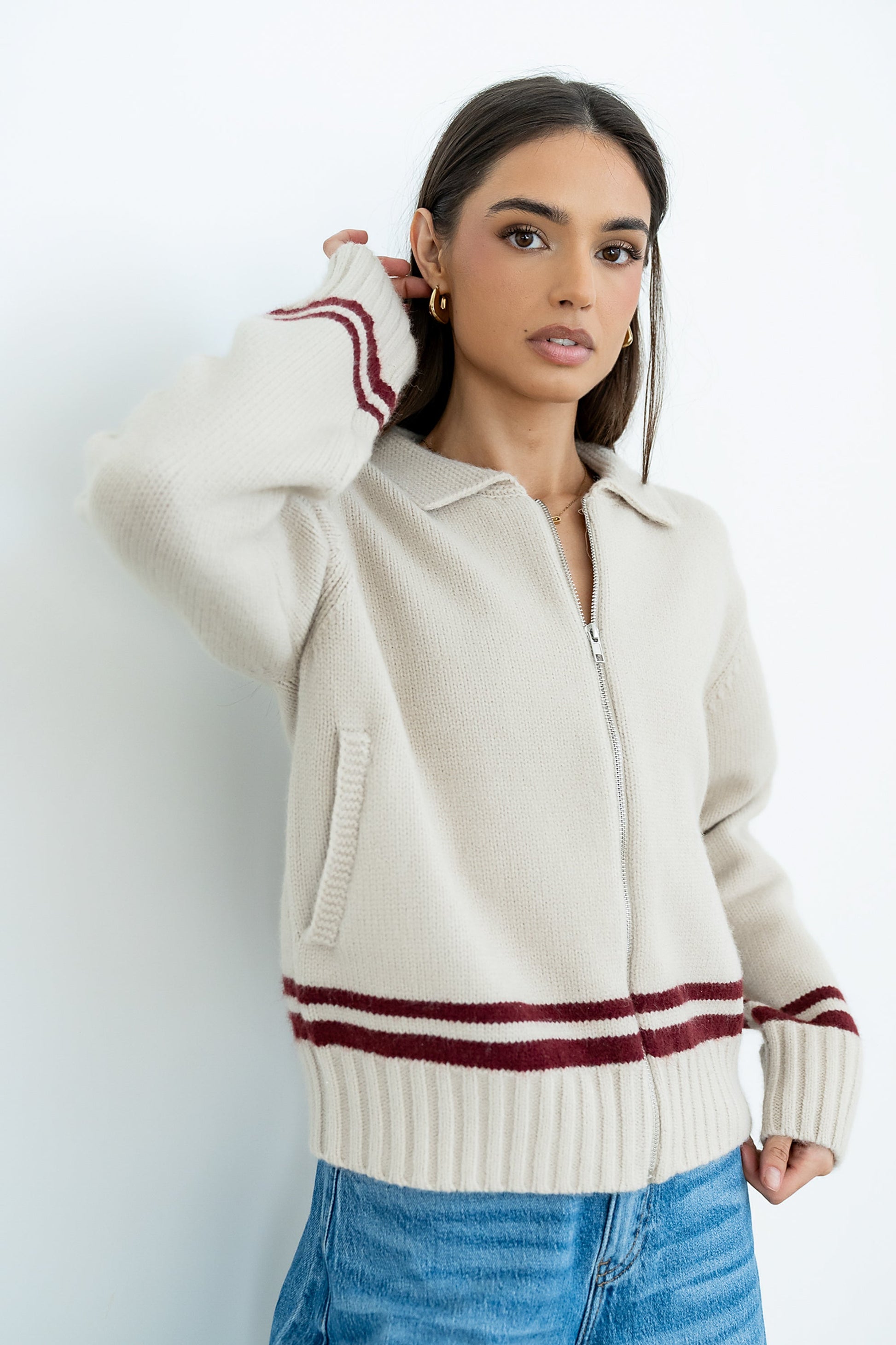 Polly Knit Jacket in Oatmeal