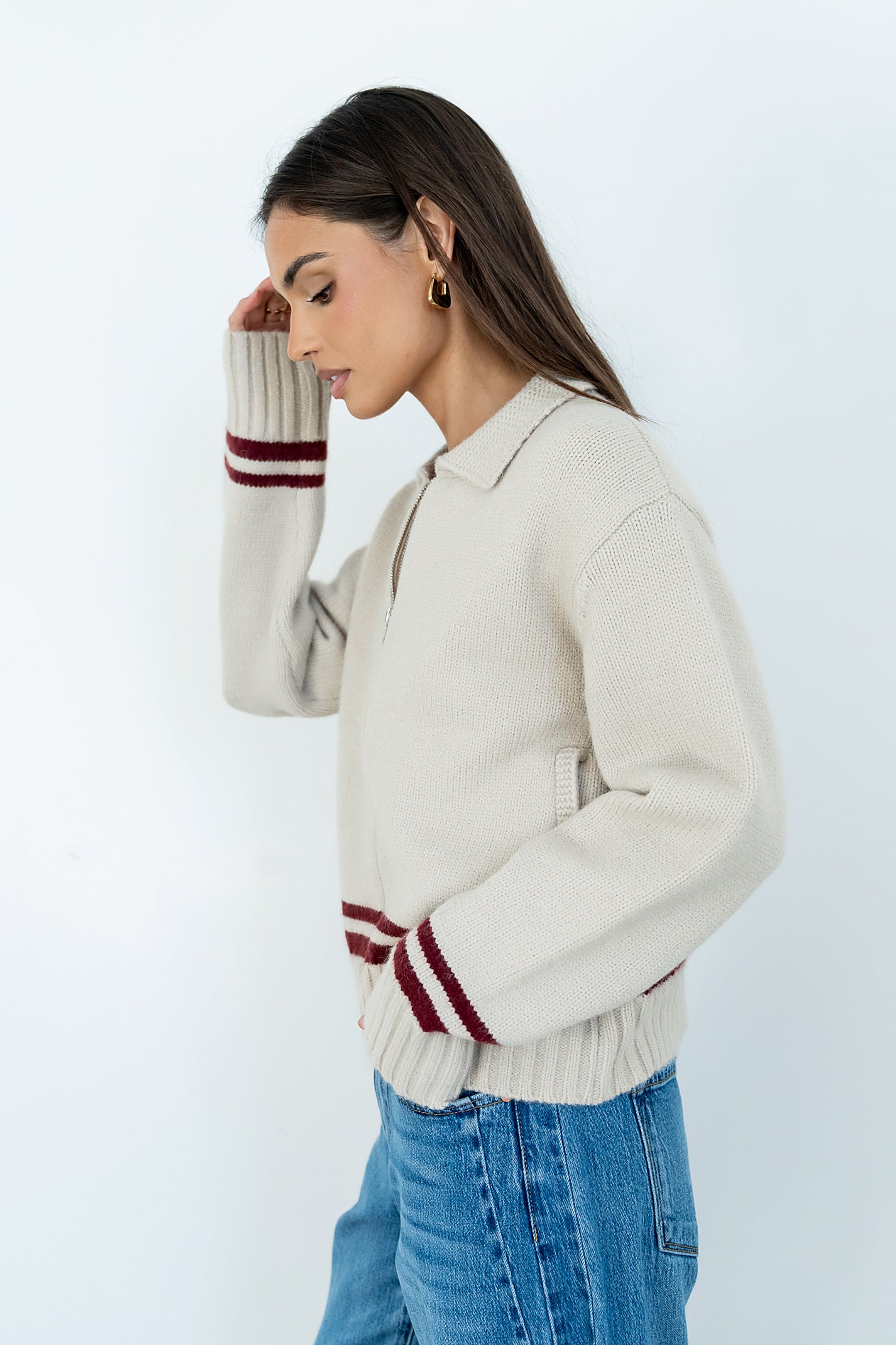 Polly Knit Jacket in Oatmeal