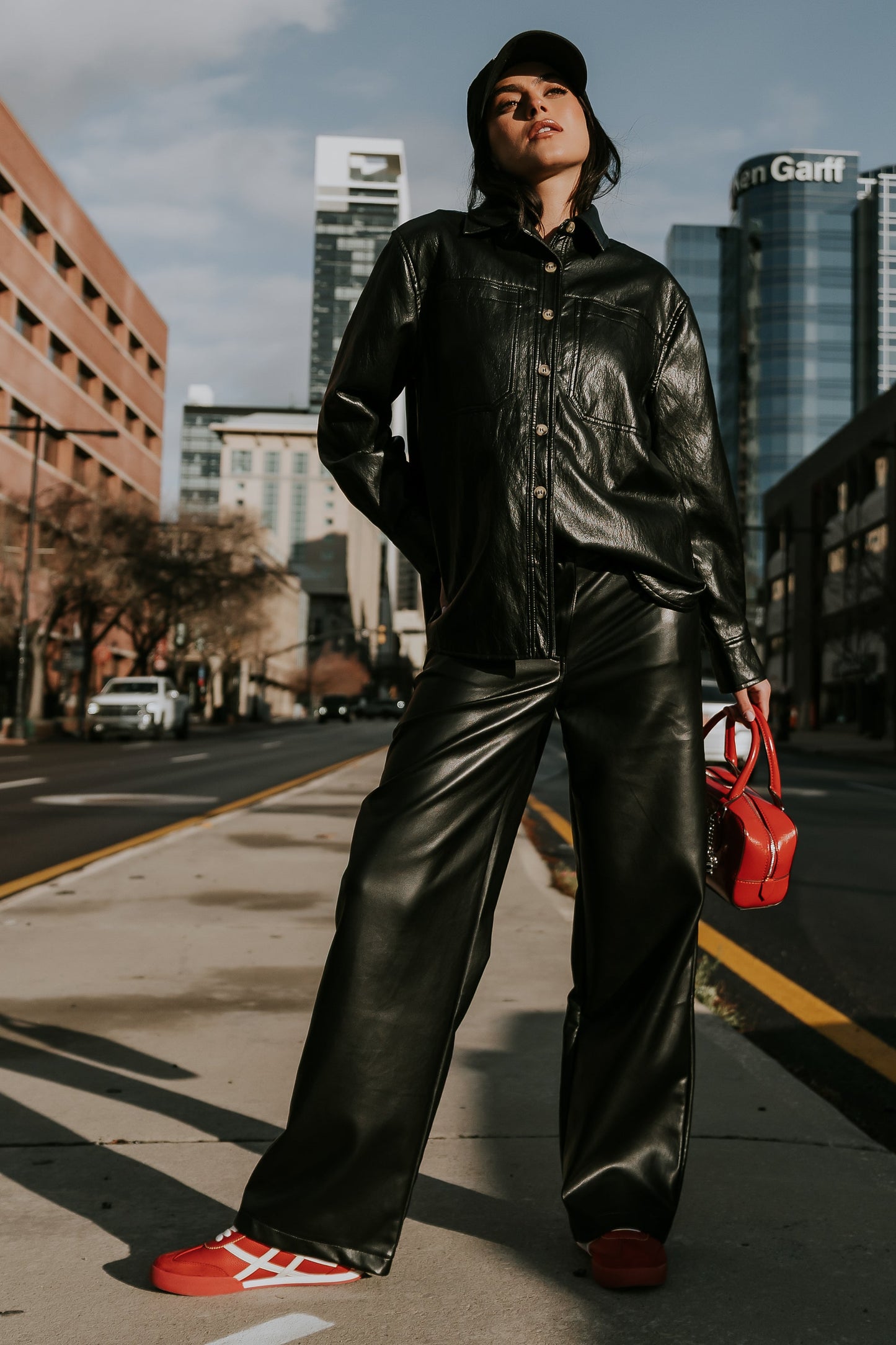 Bruno Vegan Leather Shacket
