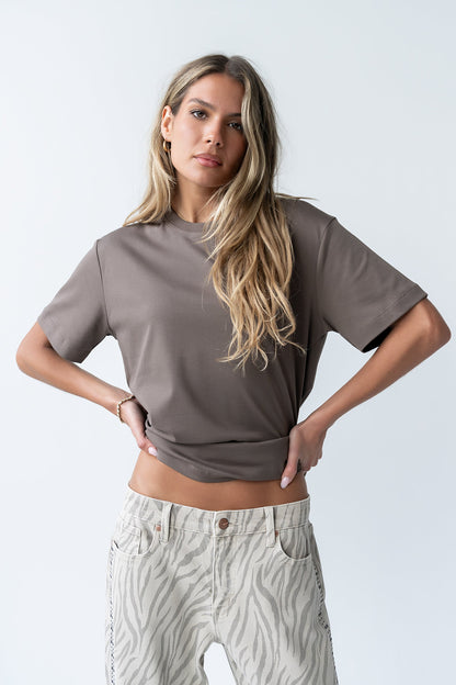 Chance Tee in Brown - FINAL SALE