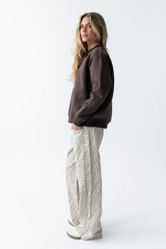 Marie Oversized Sweatshirt in Brown