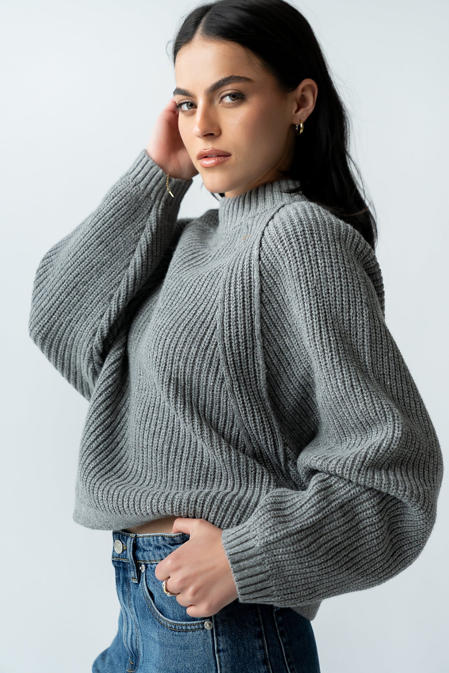 Shayla Knit Sweater in Grey