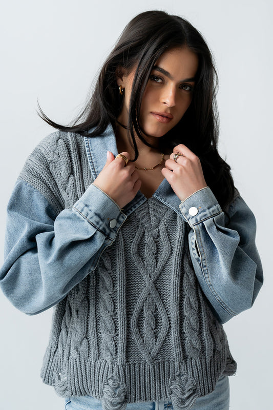 Selena Mixed Media Sweater