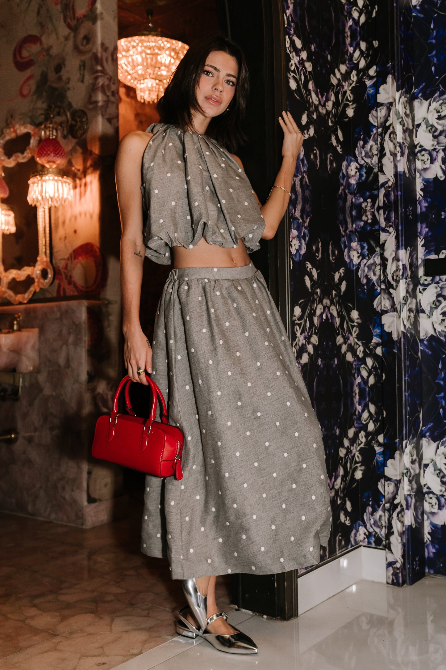 Jozie Polka Dot Midi Skirt - FINAL SALE