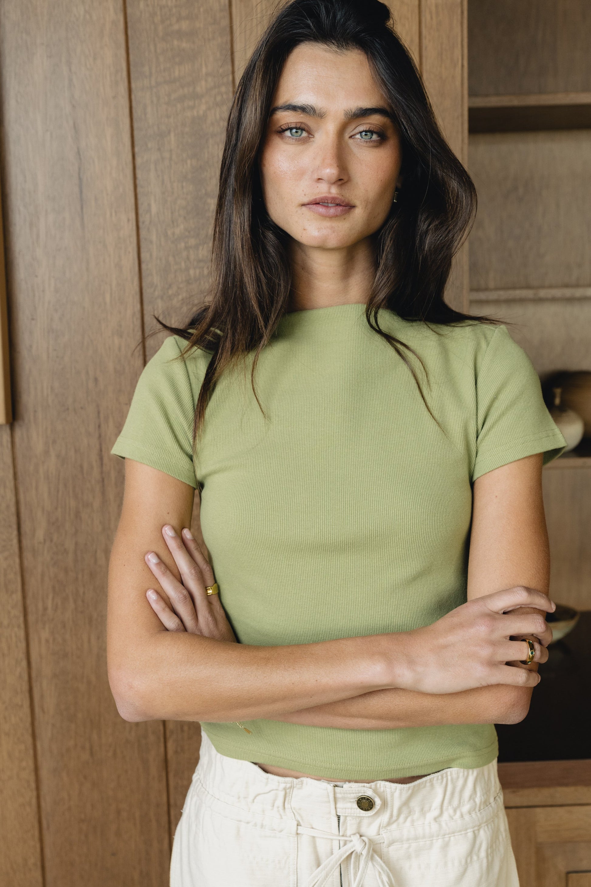 Martha Boatneck Top in Green