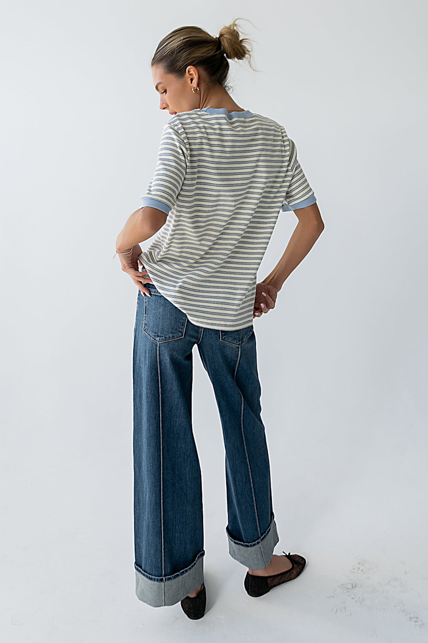 Jenna Striped Top in Blue - FINAL SALE