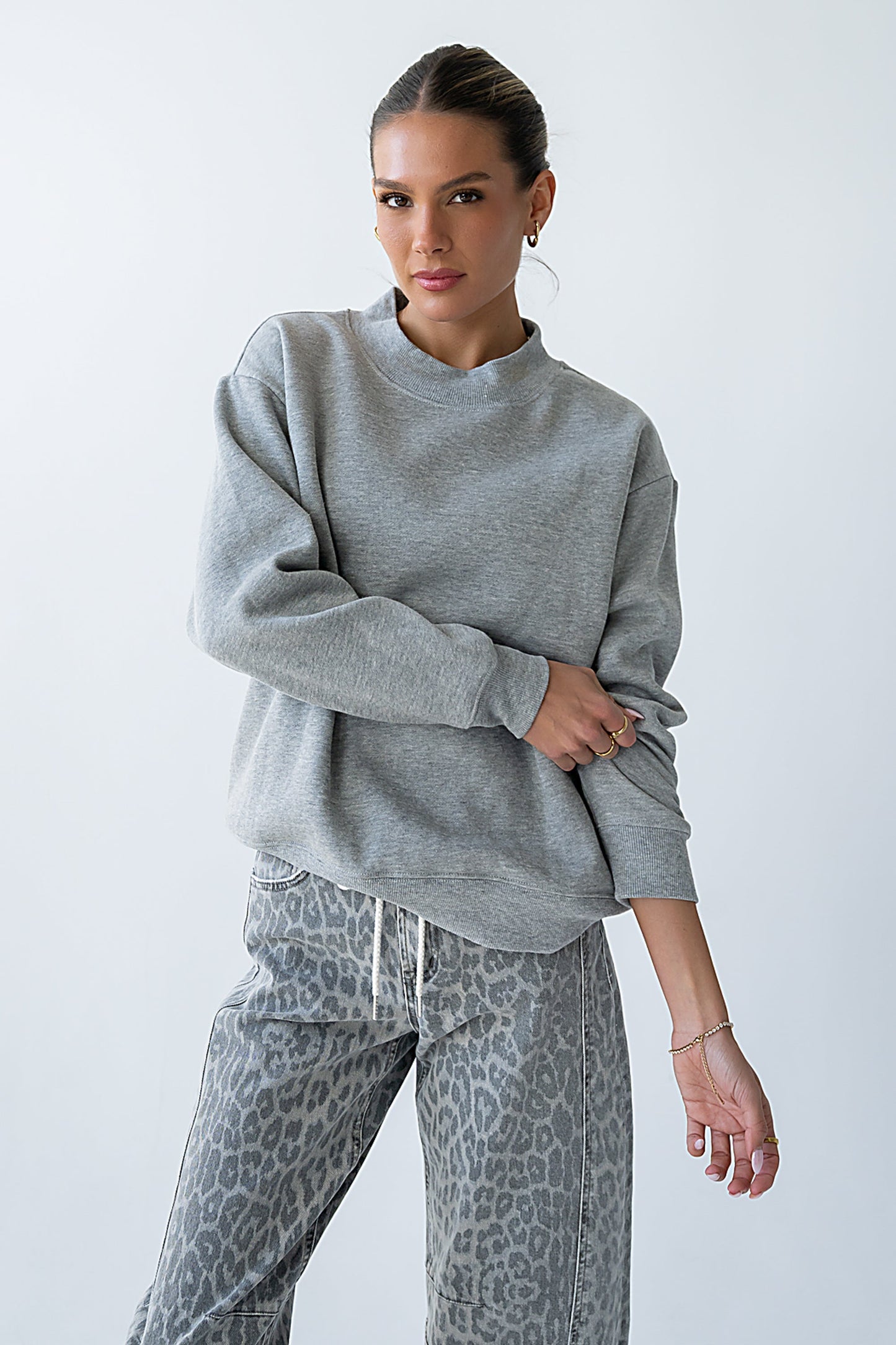 Marie Oversized Sweatshirt in Grey