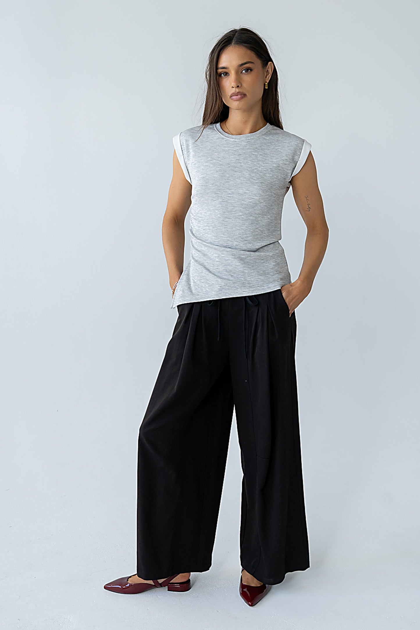 Johny Asymmetrical Top in Grey