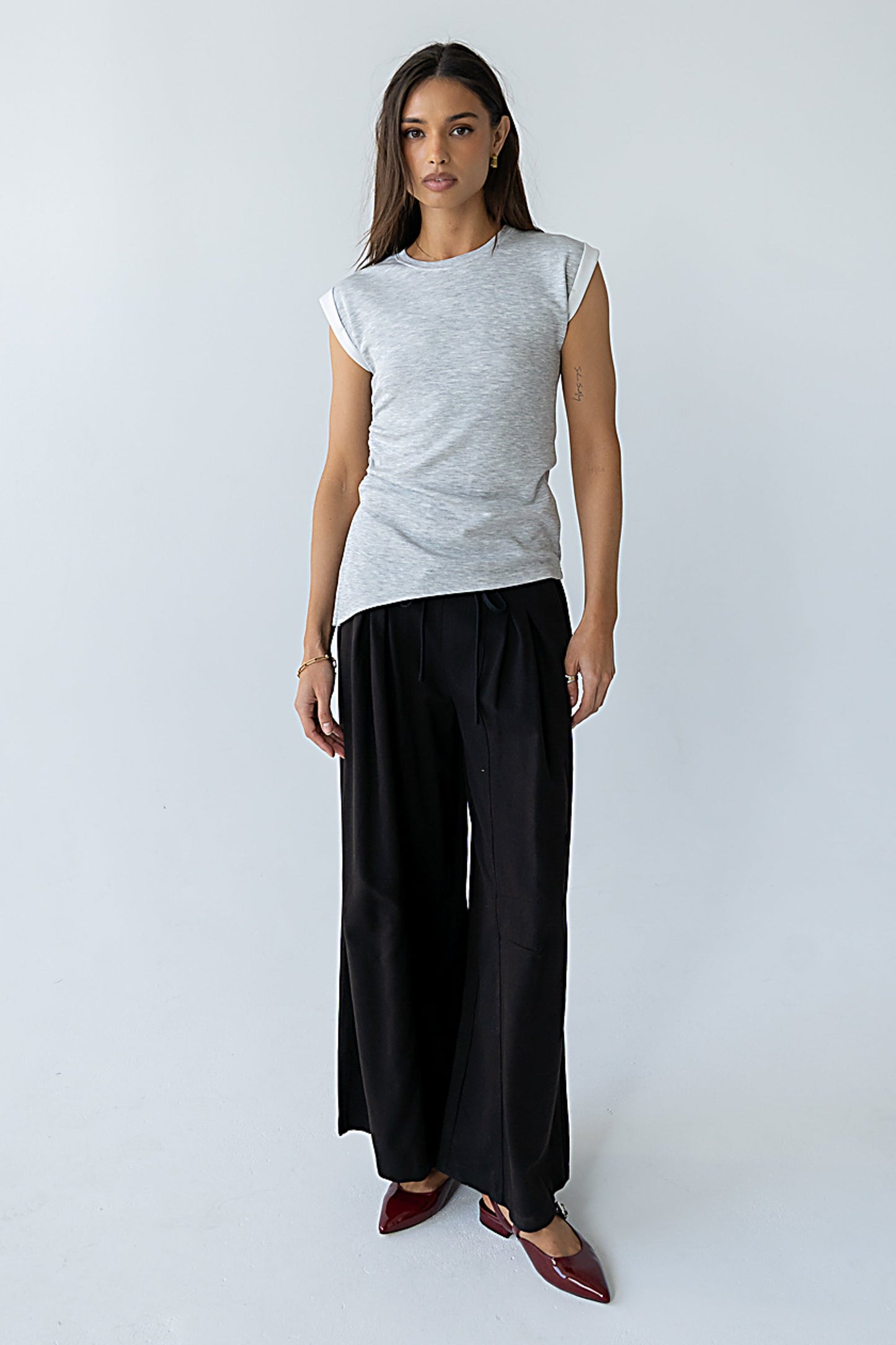 Johny Asymmetrical Top in Grey