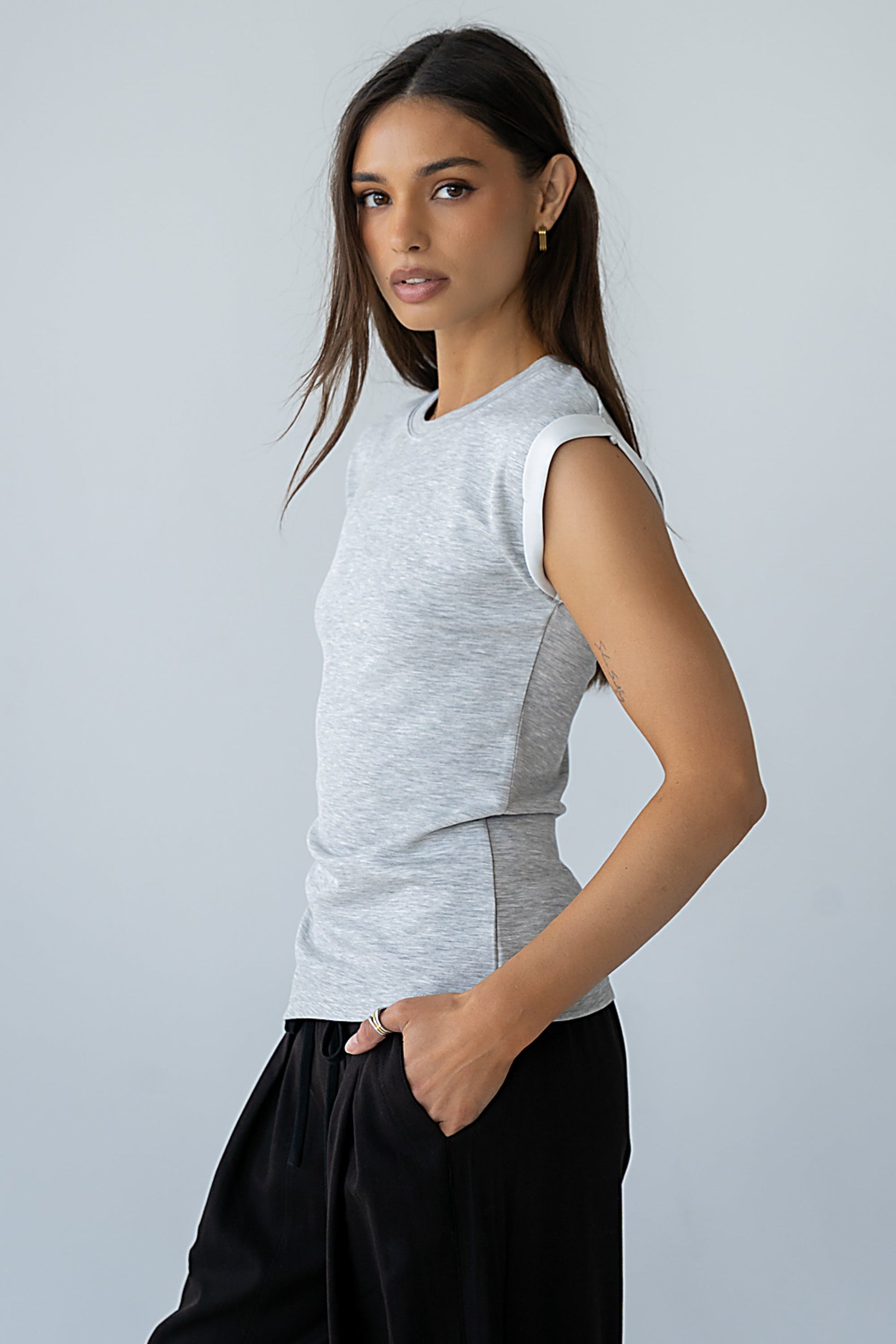 Johny Asymmetrical Top in Grey