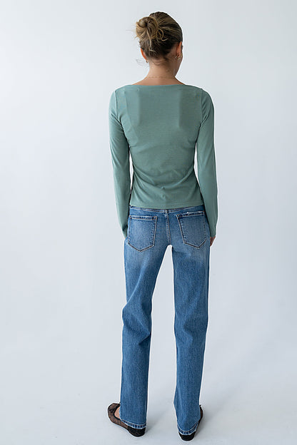 Ariya Asymmetrical Top in Green