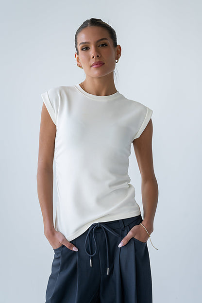 Johny Asymmetrical Top in White