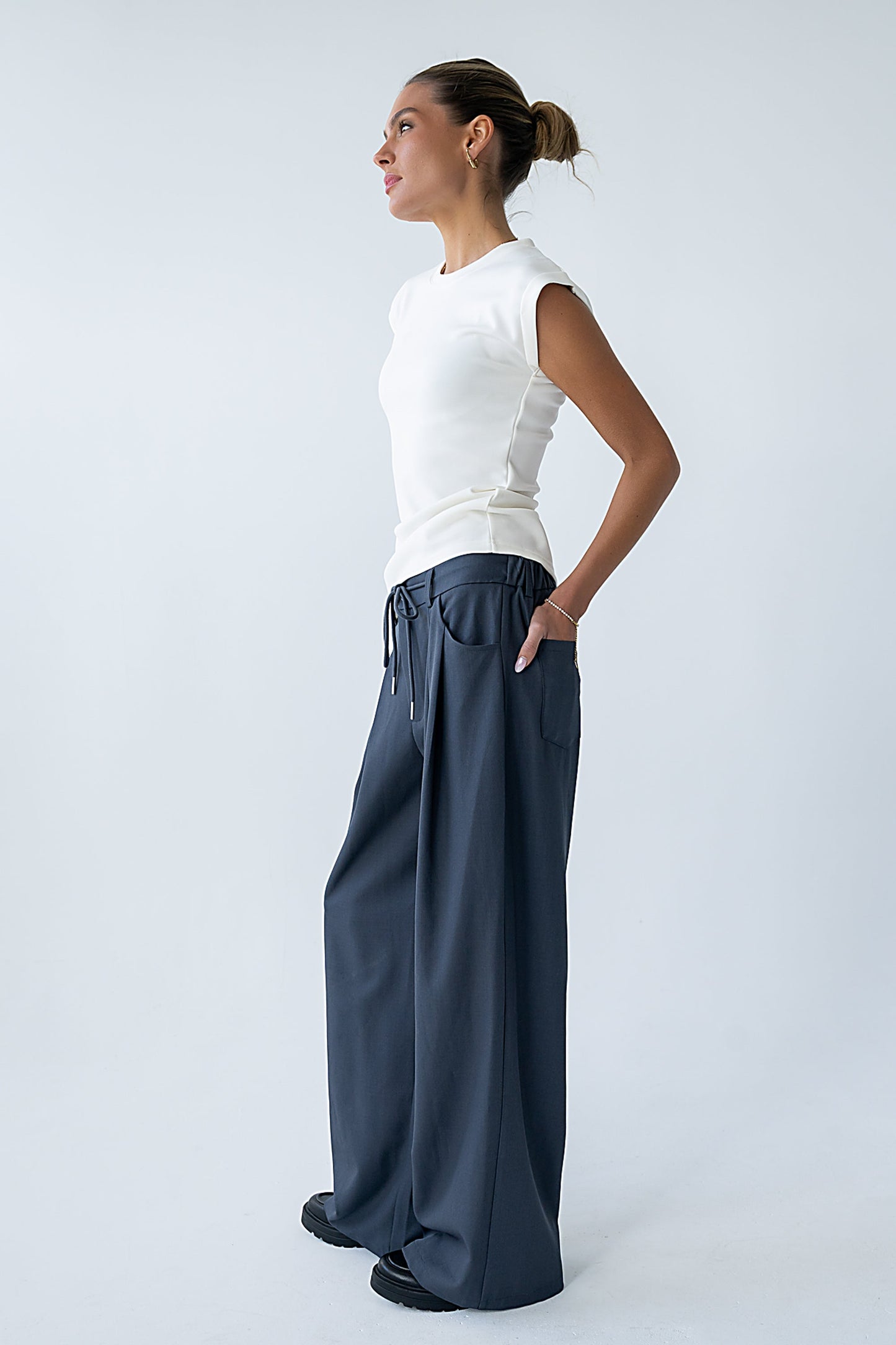 Johny Asymmetrical Top in White