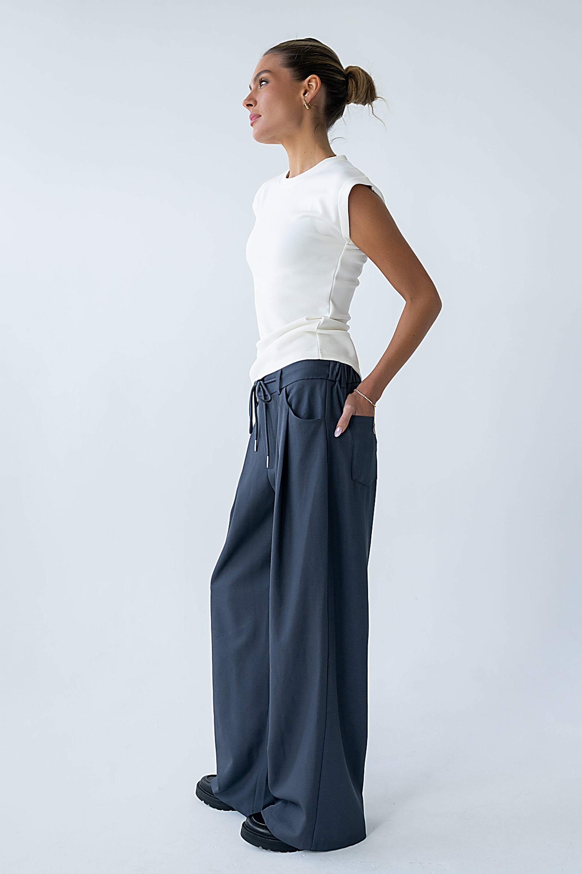 Johny Asymmetrical Top in White