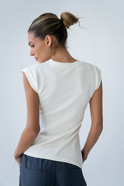 Johny Asymmetrical Top in White