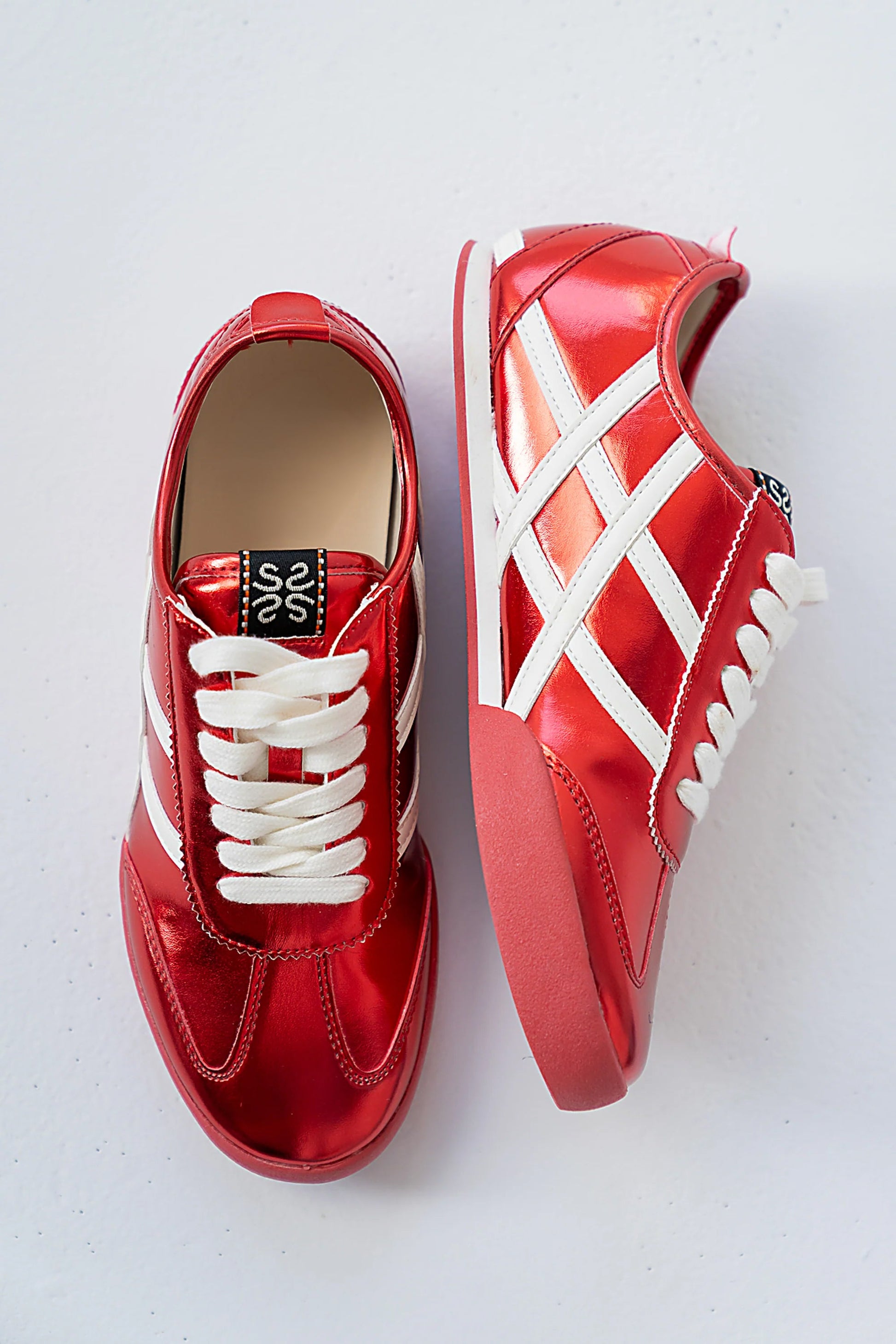 Polly Sneakers in Metallic Red