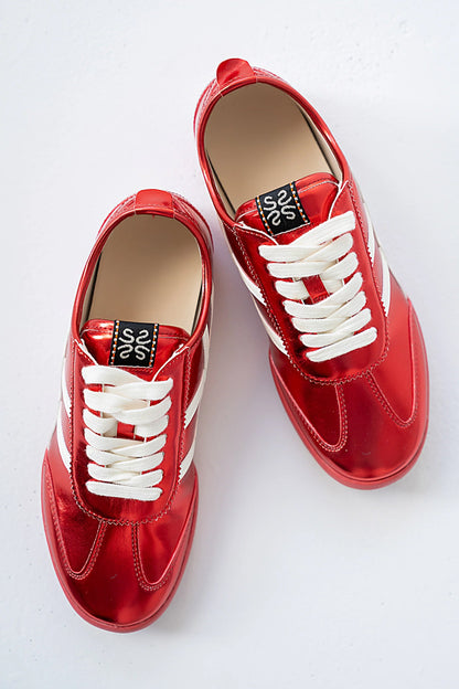 Polly Sneakers in Metallic Red