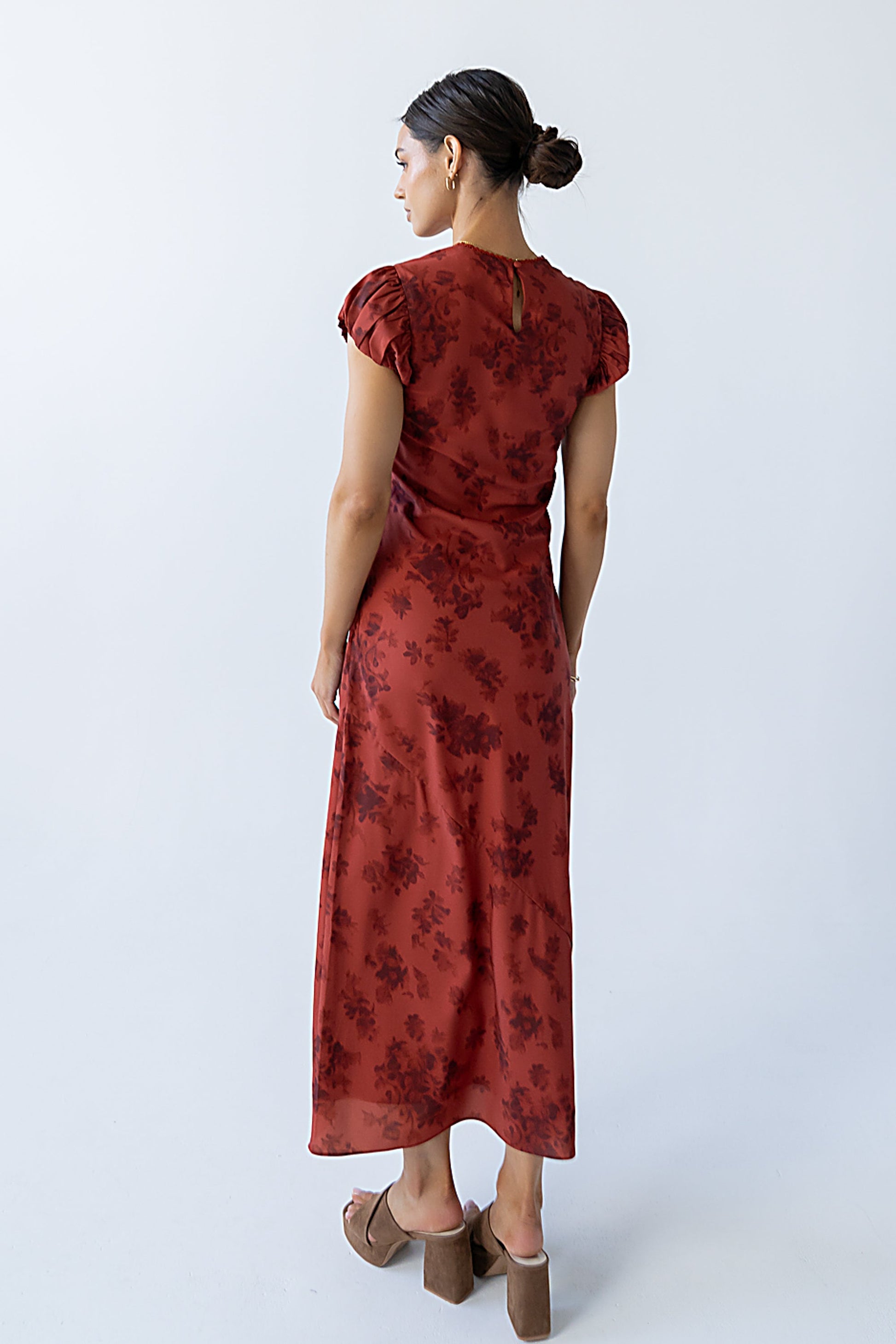 Ellianna Floral Maxi Dress in Brick