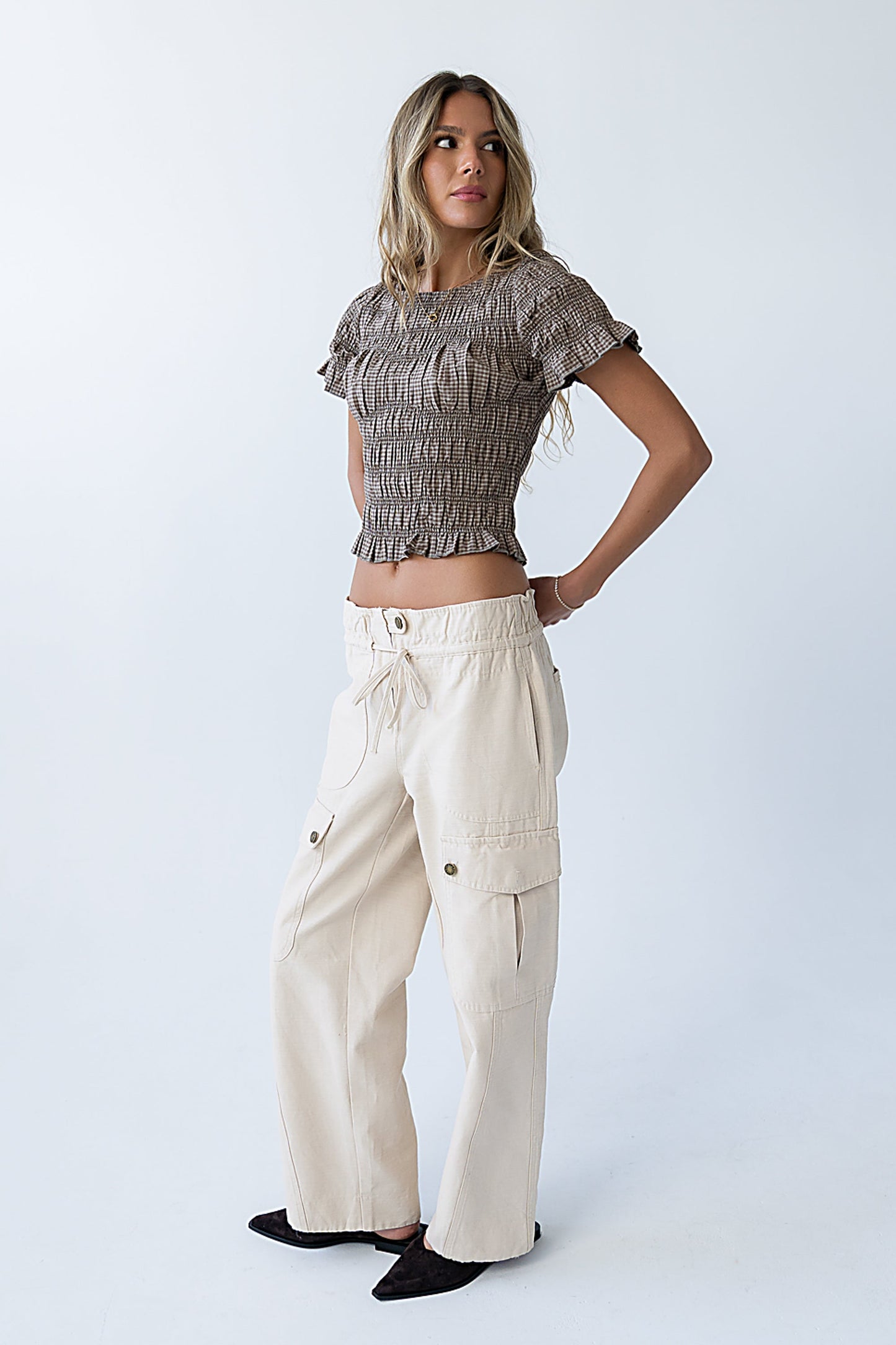Kirsty Straight Leg Pants in Bone