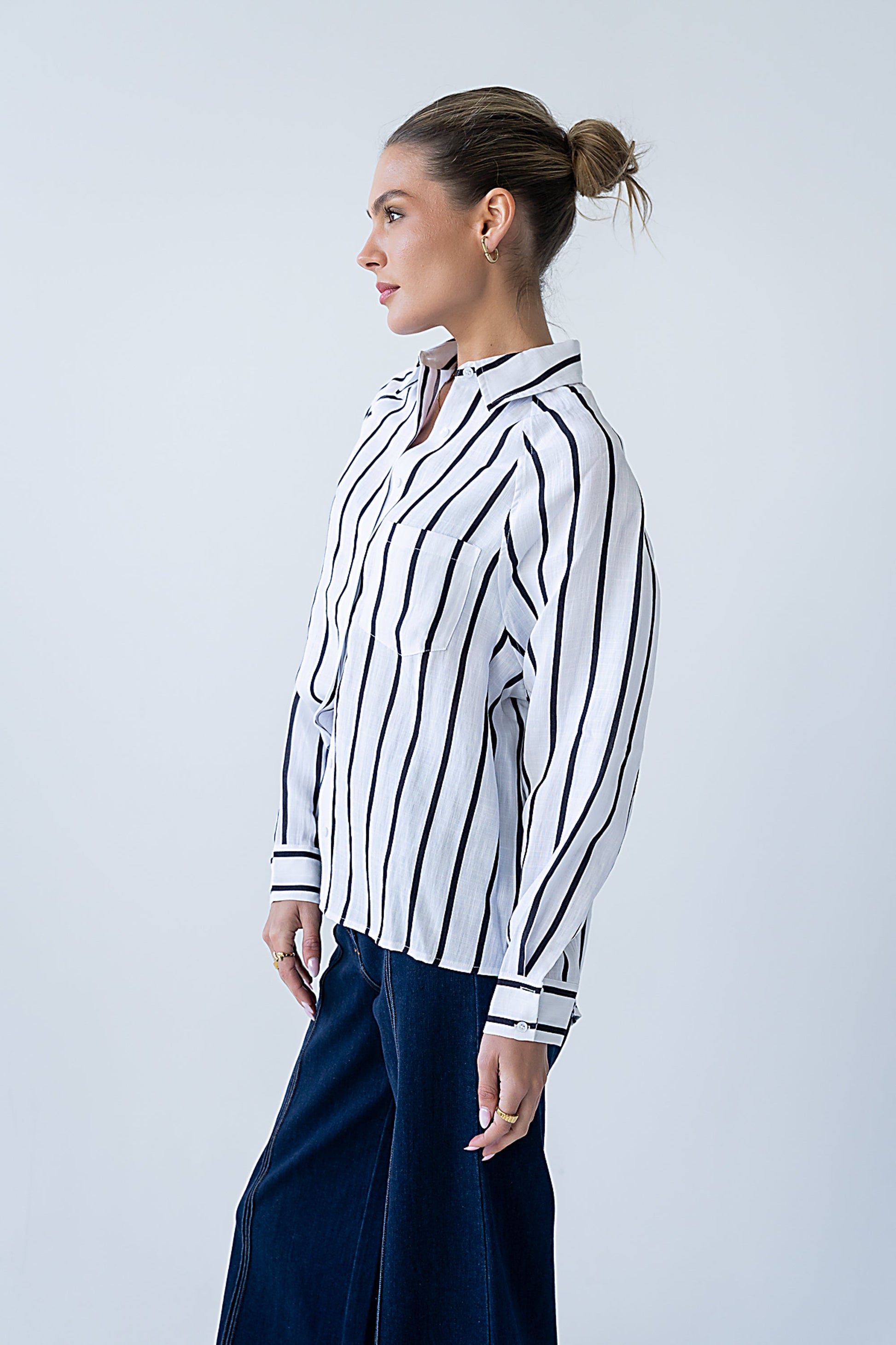 Ronie Striped Button Up