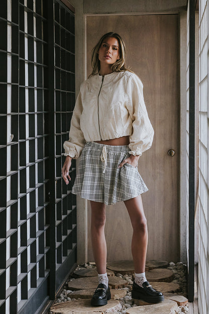 Katherine Plaid Shorts in Black
