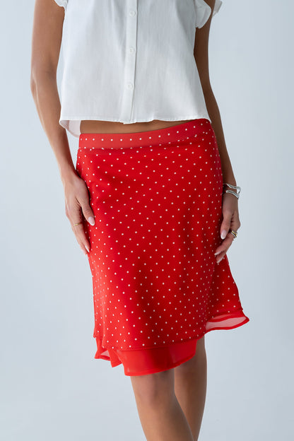 Kennedy Polka Dot Skirt in Red