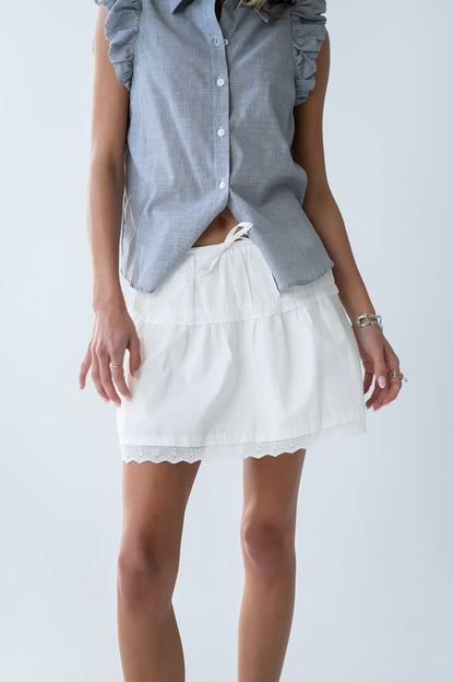 Brandi Embroidered Mini Skirt
