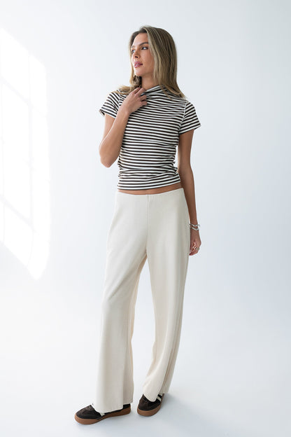 Lennon Striped Top in Brown