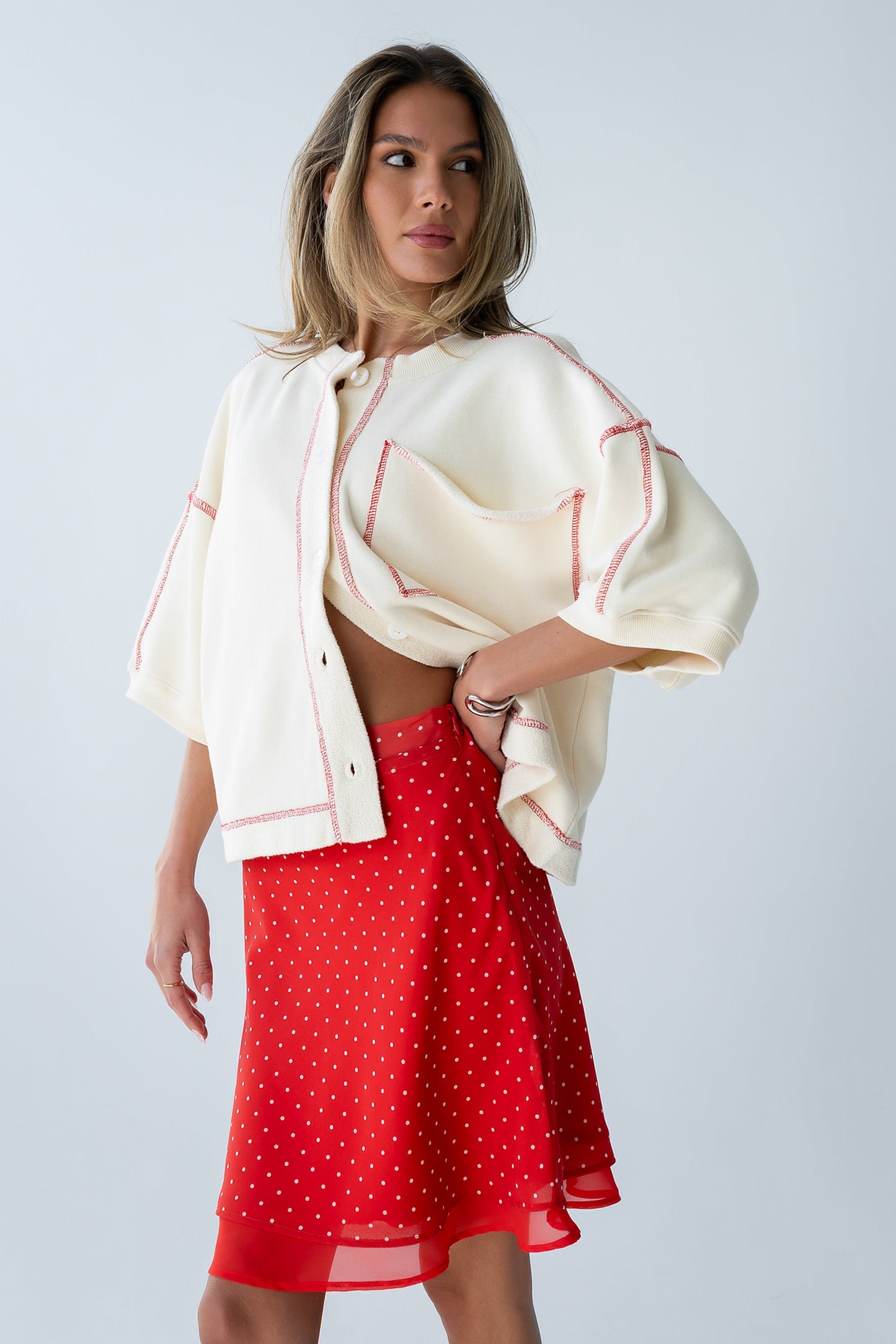Kennedy Polka Dot Skirt in Red