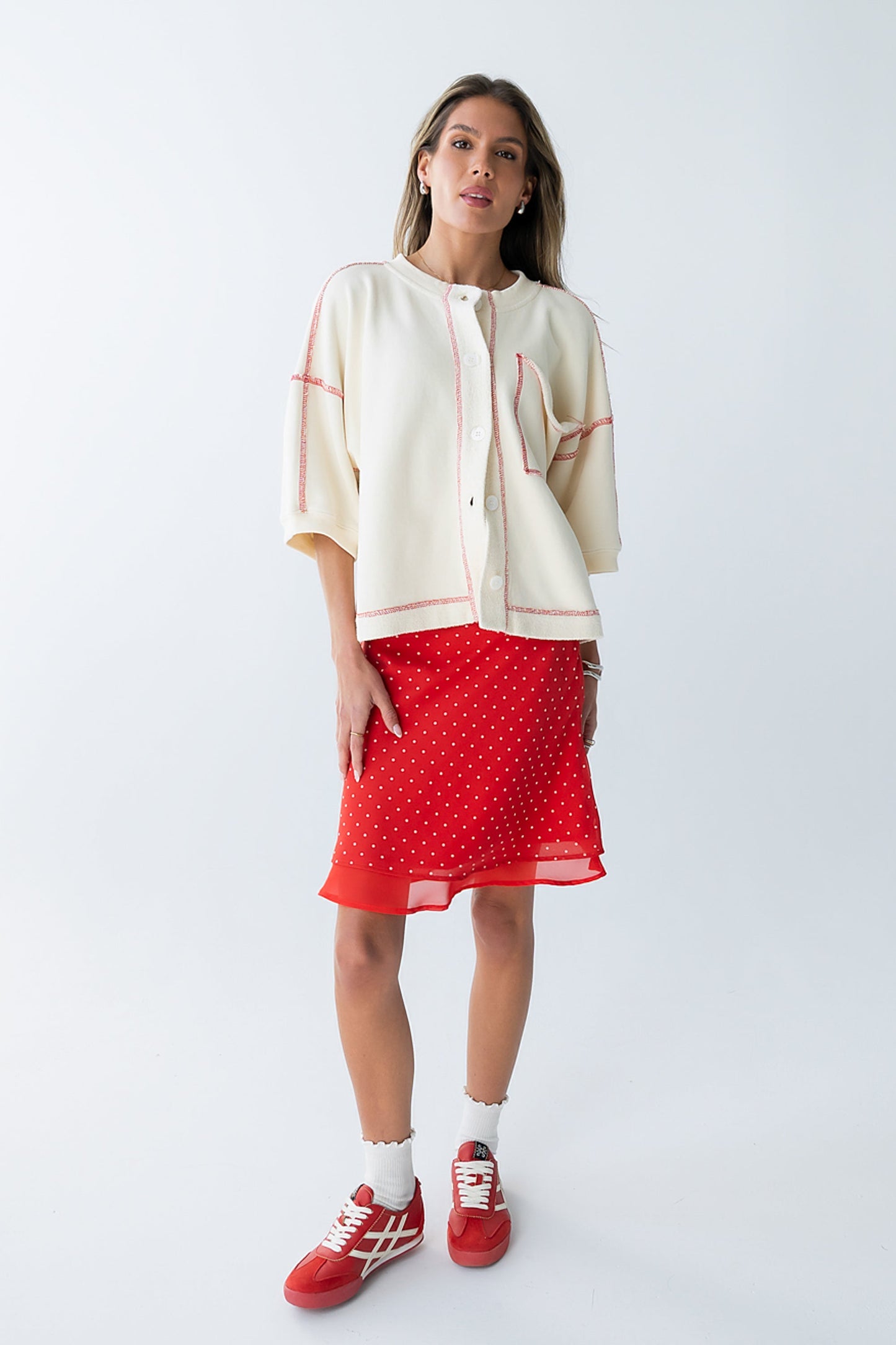 Liam Oversized Top in Bone