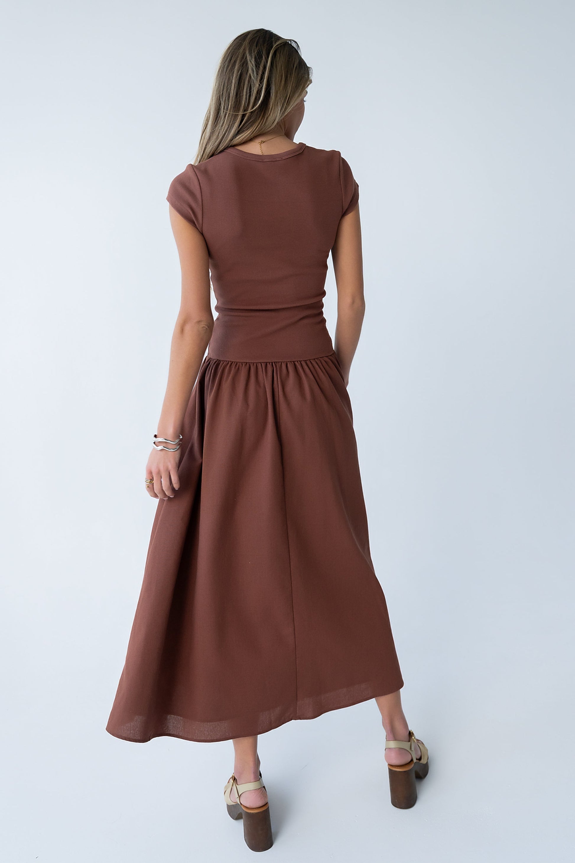 Bailee Maxi Dress in Red-Brown