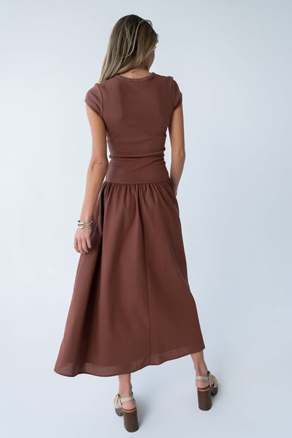 Bailee Maxi Dress in Red-Brown