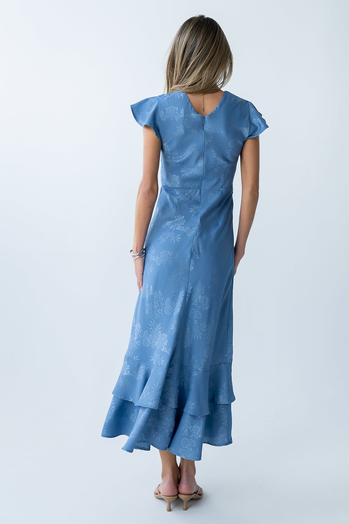 Mateo Floral Maxi Dress in Blue