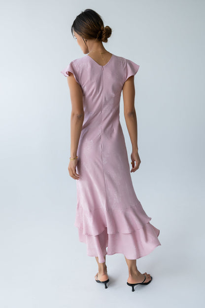 Mateo Floral Maxi Dress in Pink