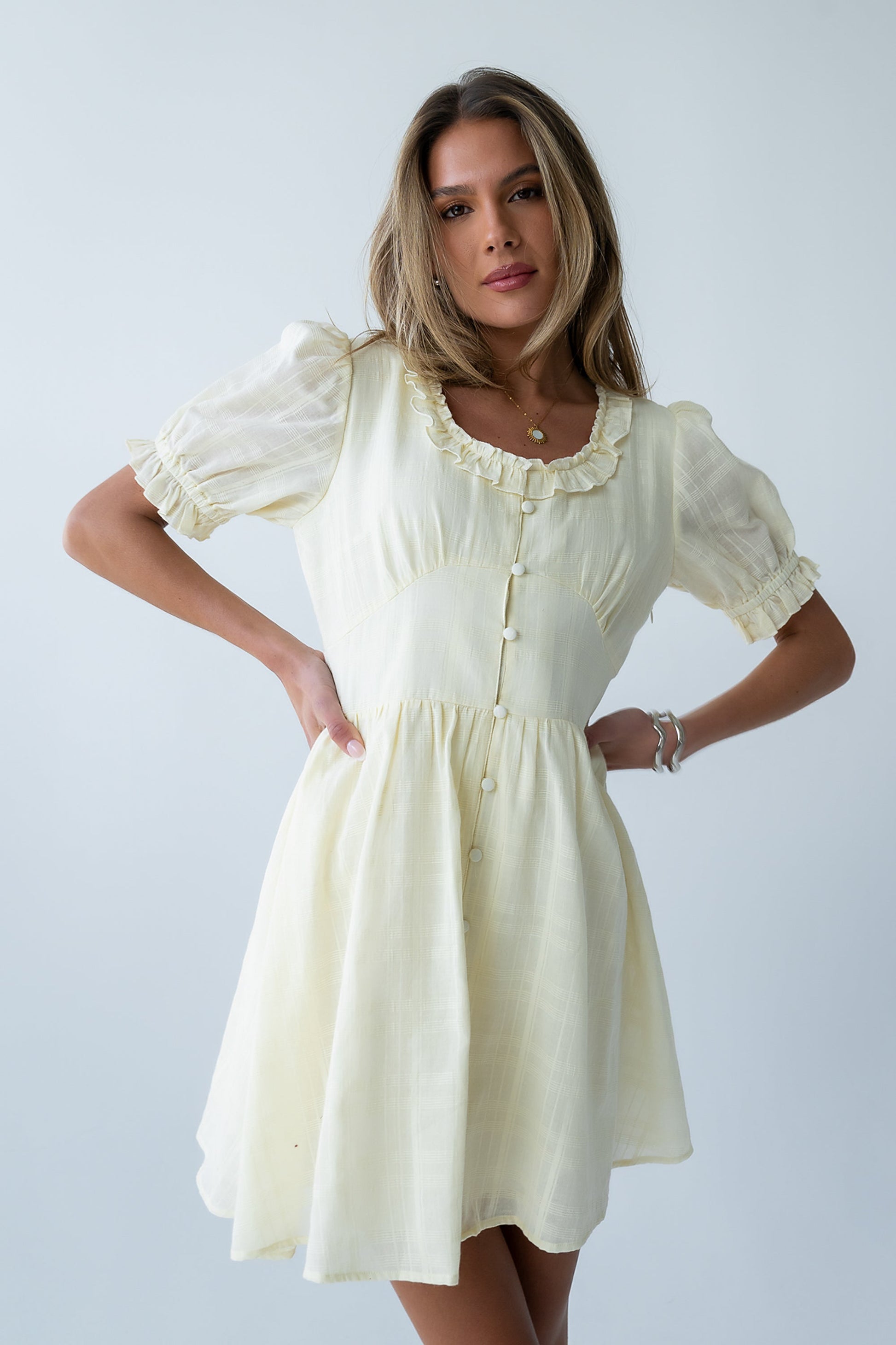 Jennie Mini Dress in Cream