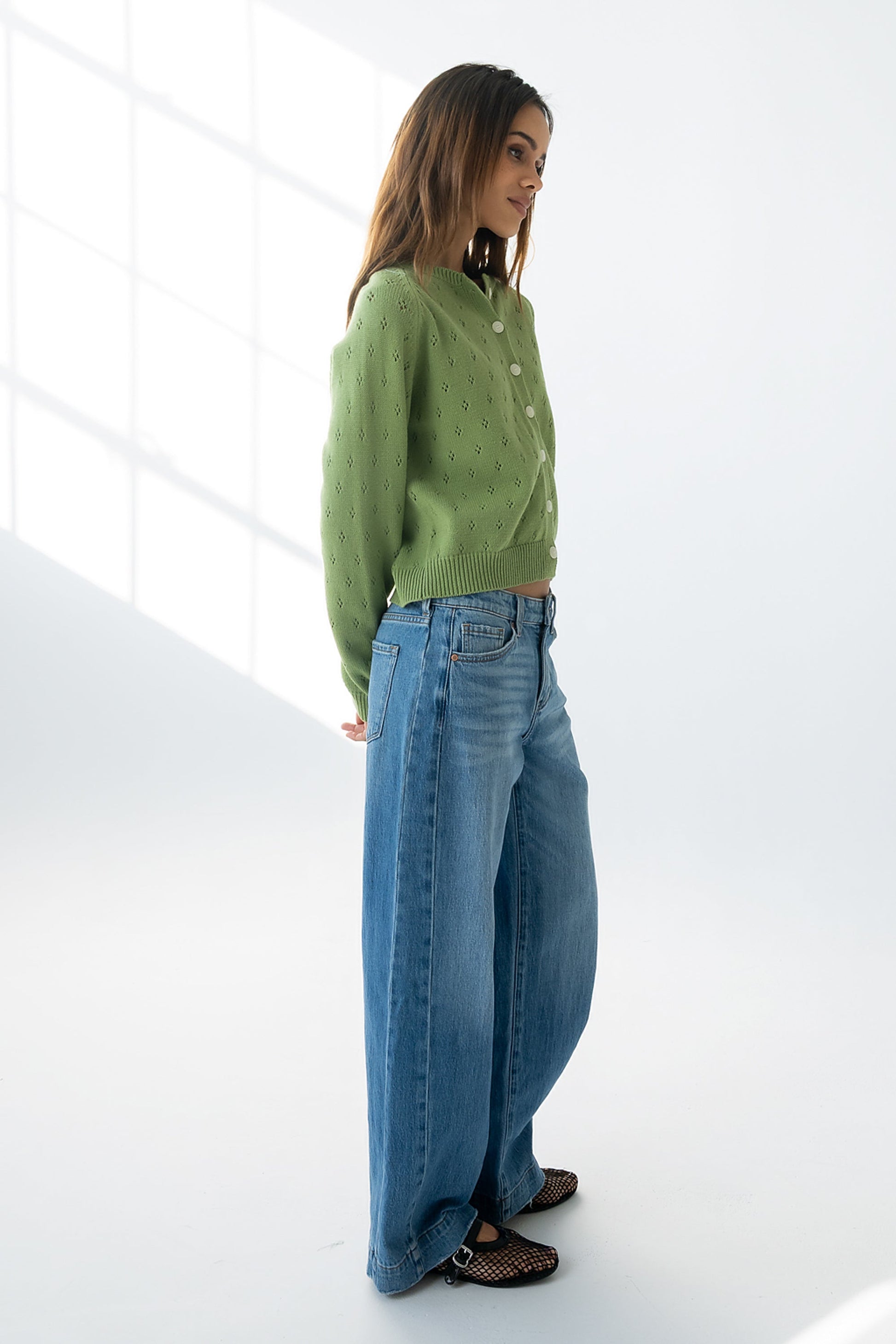 Kareena Knit Cardigan in Green