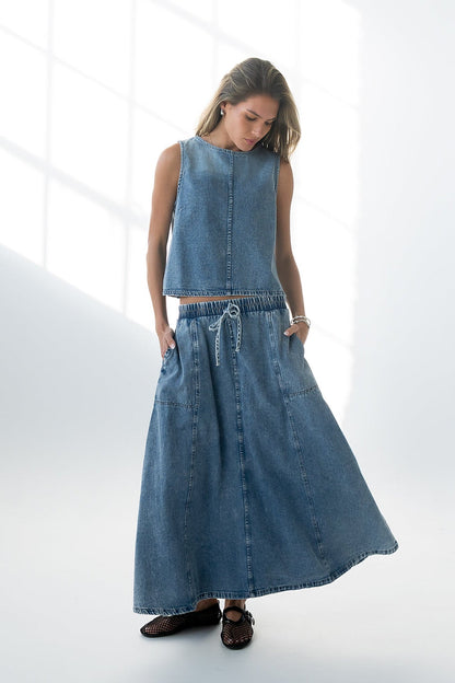 Khloe Denim Maxi Skirt