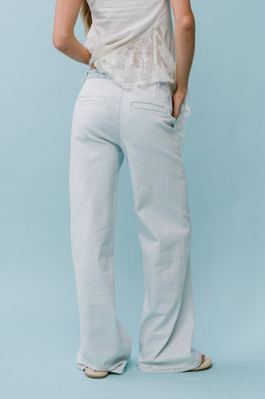 Kendall Striped Wide Leg Jeans