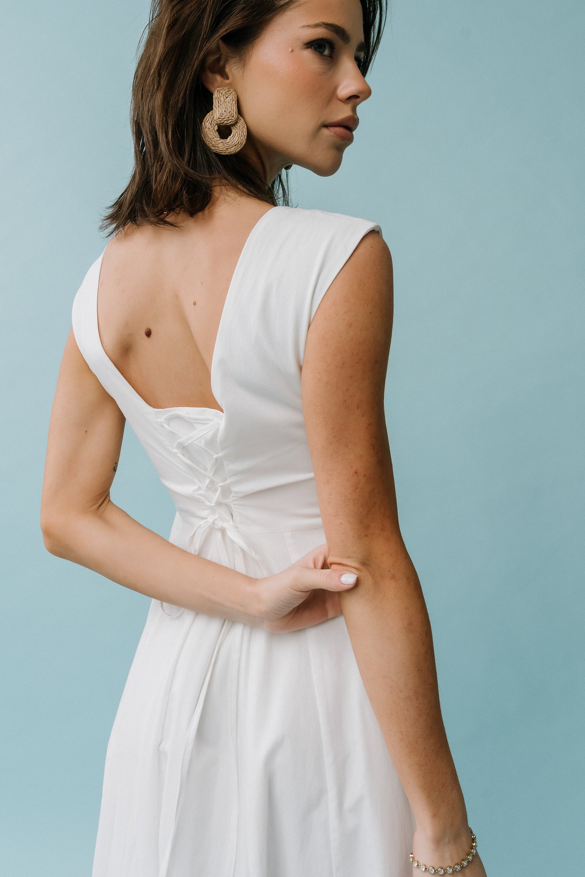 Colin Midi Dress in Cream