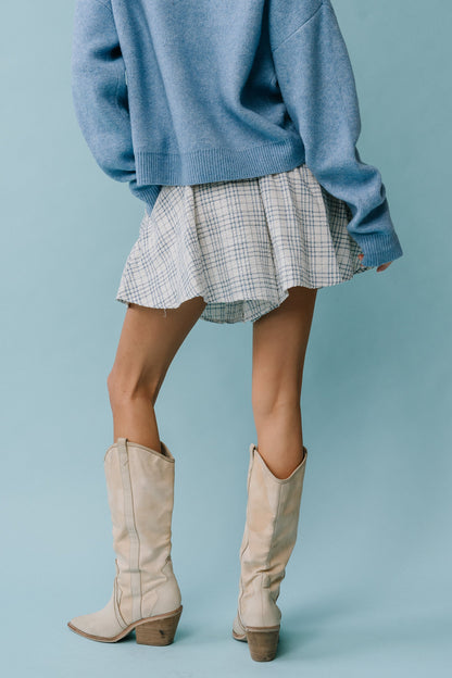 Katherine Plaid Shorts in Blue