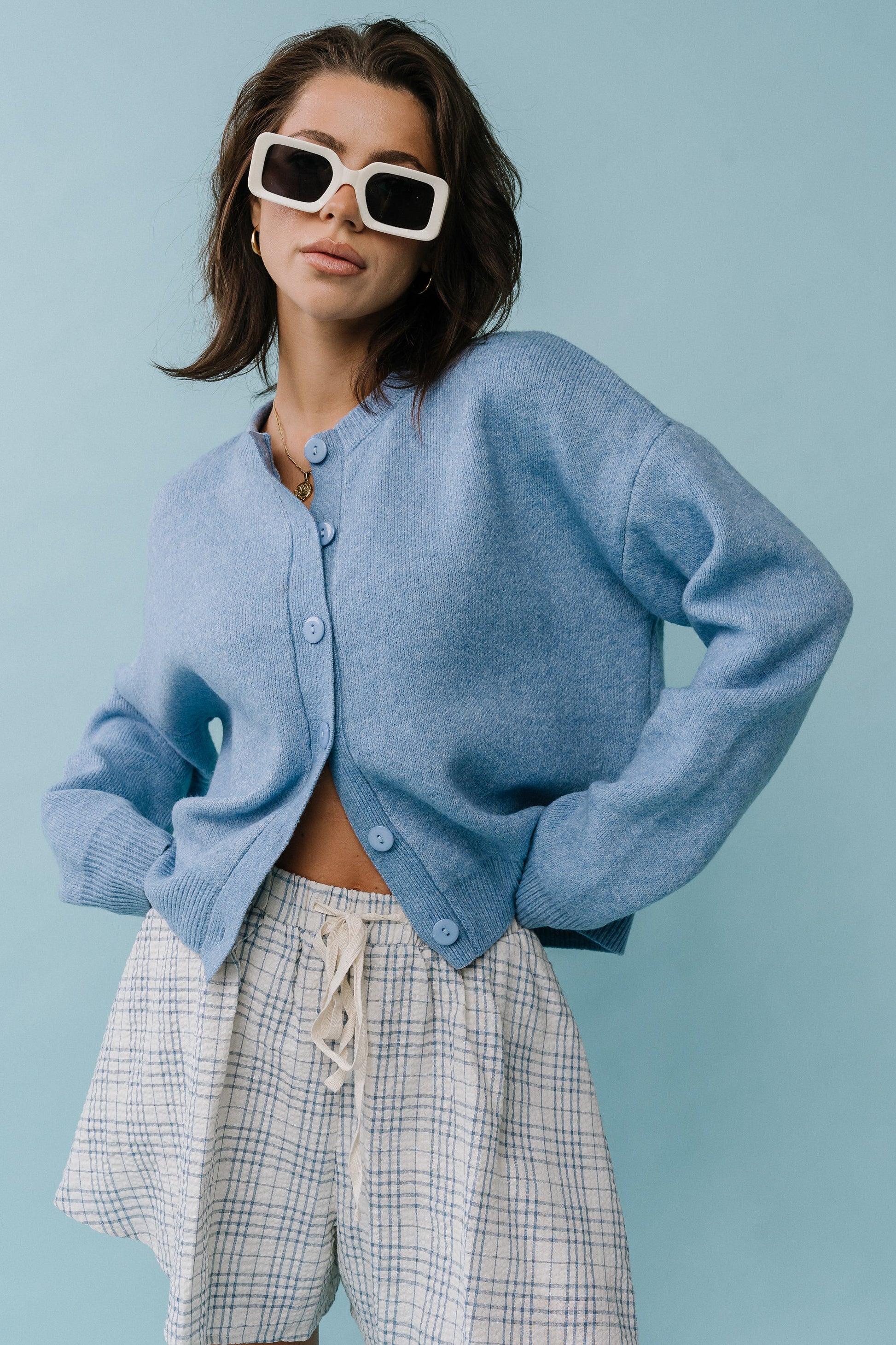Valeria Oversized Sweater in Light Blue