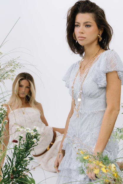 Tracie Lace Maxi Dress in Blue