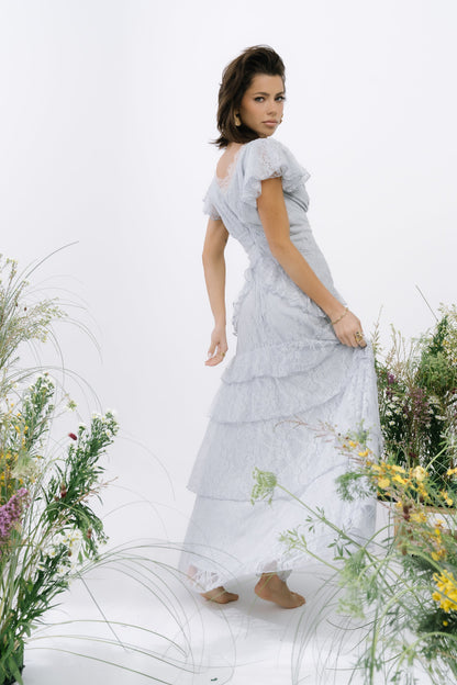 Tracie Lace Maxi Dress in Blue