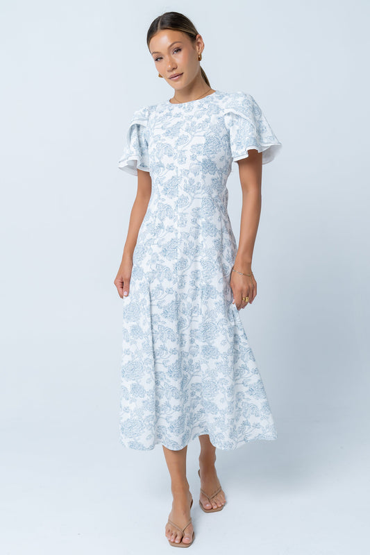 Bethie Petal Sleeve Maxi Dress